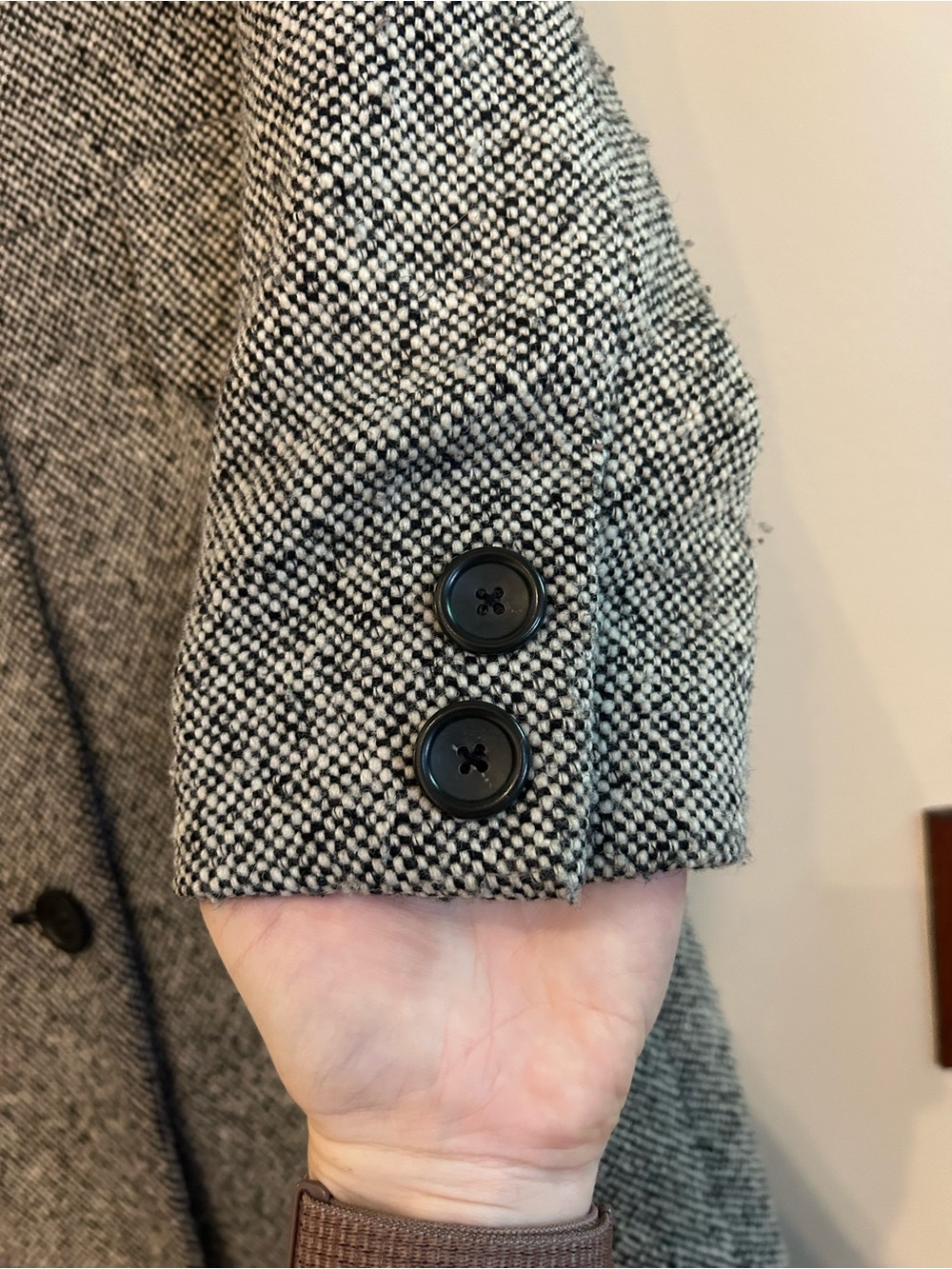 Banana Republic Gray Herringbone Pea Coat - Picture 10 of 11